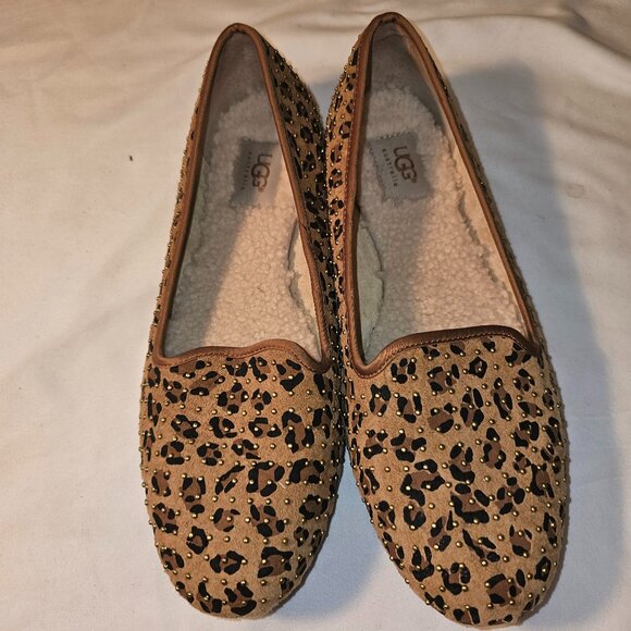 UGG Shoes - Ugg Leopard beaded leather flats size US 9